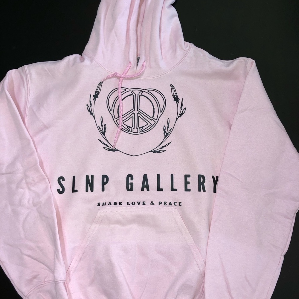 SLNP Gallery Share Love & Peace Lightweight Pink Hoodie